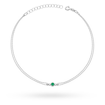 Bratara Aur 14K cu Smarald 0.15 ct si Diamante Naturale 0.03 ct - Img 5