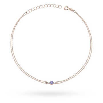Bratara Aur 14K cu Tanzanit 0.15 ct si Diamante Naturale 0.03 ct - Img 2