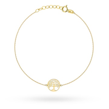 Brățară Elegantă din Aur 14K cu Simbolul Pomul Vieții în Cerc - Img 5