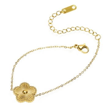 Bratara Flower din Inox placata cu AUR 18K