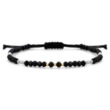 Bratara Only Black Silver&Gold cu bile din aur si argint