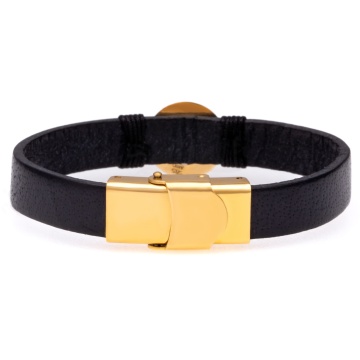 Bratara Te iubim Tati din AUR 14K si Piele Naturală - Img 5