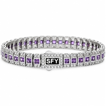 Brățară Tennis SFY din Argint 925 cu Cristale Zirconia Mov