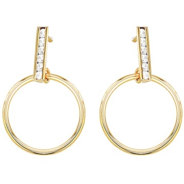 Cercei Aur 14k cu Cerculete si Zirconii Albe - Img 4