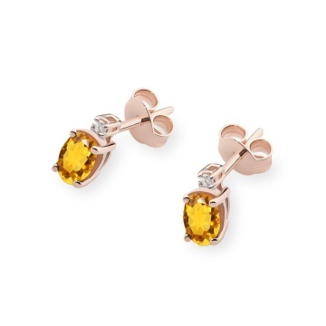 Cercei Aur 14K cu Citrin 0.60 ct si Diamante Naturale 0.03 ct - Img 8