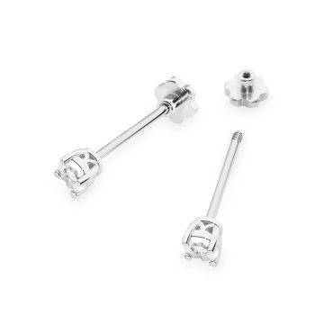 Cercei Aur 14K cu Diamant Natural 0.03 ct Filet cu Protectie - Img 4