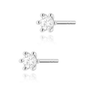 Cercei Aur 14K cu Diamant Natural 0.08 ct Filet cu Protectie - Img 7