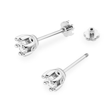 Cercei Aur 14K cu Diamant Natural 0.40 ct Filet cu Protectie - Img 5