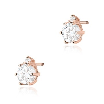 Cercei Aur 14K cu Diamante de Laborator 0.53 ct Filet cu Protectie - Img 3