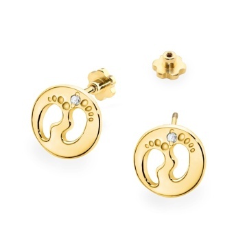 Cercei Aur 14K cu Diamante Naturale 0.01 ct Filet cu Protectie - Img 2