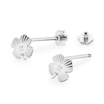 Cercei Aur 14K cu Diamante Naturale 0.01 ct Filet cu Protectie - Img 5