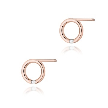 Cercei Aur 14K cu Diamante Naturale 0.01 ct Filet cu Protectie - Img 7