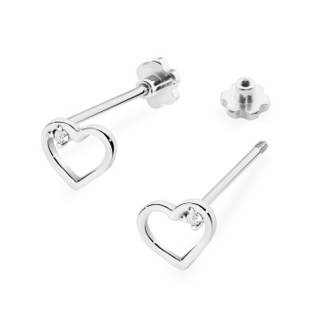 Cercei Aur 14K cu Diamante Naturale 0.01 ct Filet cu Protectie - Img 4