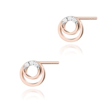 Cercei Aur 14K cu Diamante Naturale 0.03 ct - Img 3