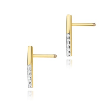Cercei Aur 14K cu Diamante Naturale 0.05 ct Filet cu Protectie