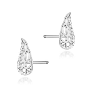 Cercei Aur 14K cu Diamante Naturale 0.06 ct Filet cu Protectie - Img 3