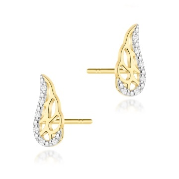Cercei Aur 14K cu Diamante Naturale 0.06 ct