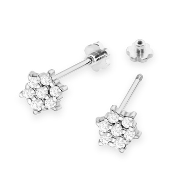 Cercei Aur 14K cu Diamante Naturale 0.12 ct Filet cu Protectie - Img 4
