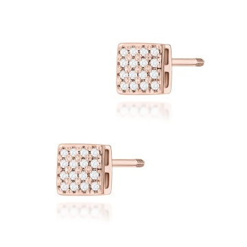 Cercei Aur 14K cu Diamante Naturale 0.16 ct Filet cu Protectie - Img 3