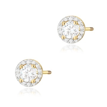 Cercei Aur 14K cu Diamante Naturale 0.74 ct Filet cu Protectie