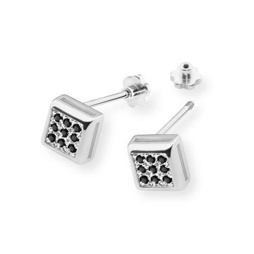 Cercei Aur 14K cu Diamante Naturale Negre 0.09 ct Filet cu Protectie - Img 6