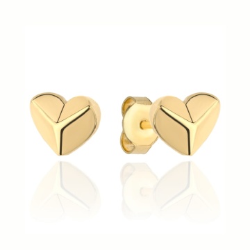 Cercei Aur 14k cu Inima 3D - Img 2