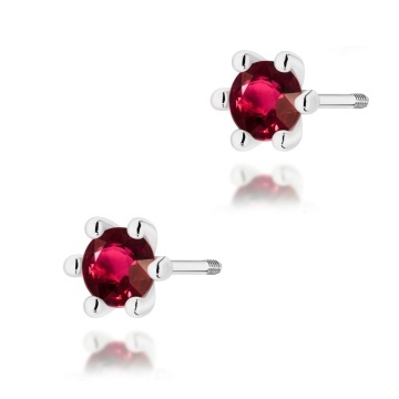 Cercei Aur 14K cu Rubin 0.30 ct Filet cu Protectie - Img 7