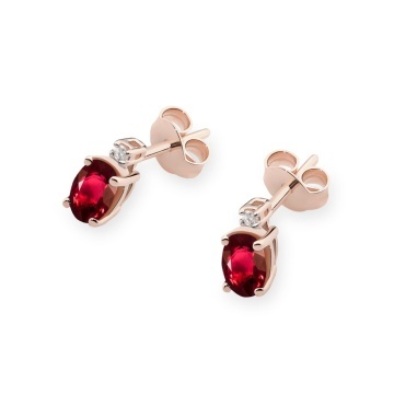Cercei Aur 14K cu Rubin 0.60 ct si Diamante Naturale 0.03 ct - Img 8