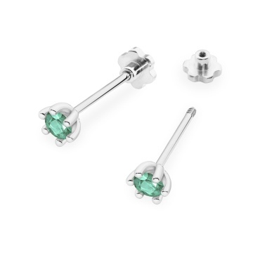 Cercei Aur 14K cu Smarald 0.15 ct Filet cu Protectie - Img 8