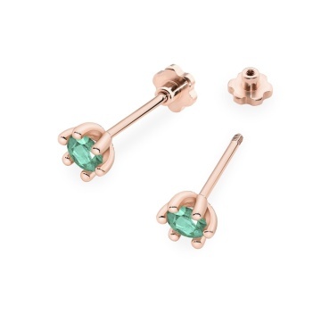 Cercei Aur 14K cu Smarald 0.30 ct Filet cu Protectie - Img 5
