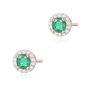 Cercei Aur 14K cu Smarald 0.50 ct si Diamante Naturale 0.24 ct - Img 4