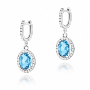 Cercei Aur 14K cu Topaz Swiss 1.70 ct si Diamante Naturale 0.36 ct - Img 3