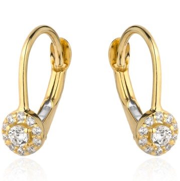 Cercei Aur 14k cu Zirconii Albe