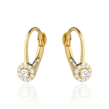 Cercei Aur 14k cu Zirconii Albe - Img 4