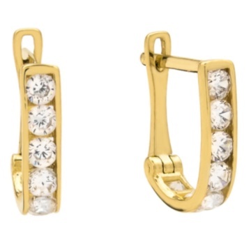 Cercei Aur 14k cu Zirconii Albe - Img 3