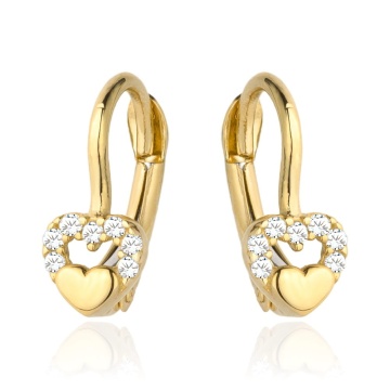 Cercei Aur 14K cu Zirconiu - Inima - Img 2