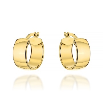 Cercei Aur 14K Rotunzi Late - Eleganță Clasic
