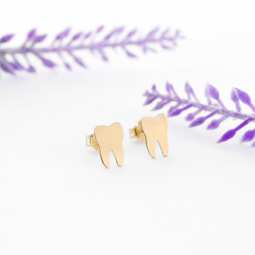 Cercei Golden Teeth din AUR 14K - Img 2