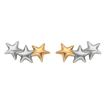 Cercei Multistars din Inox placati cu AUR 18K