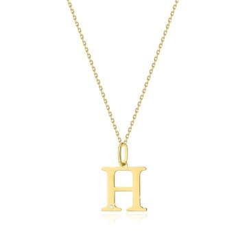 Colier Aur 14K cu Diamant Natural 0.01 ct