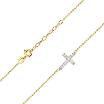 Colier Aur 14K cu Diamante Naturale 0.06 ct - Img 2