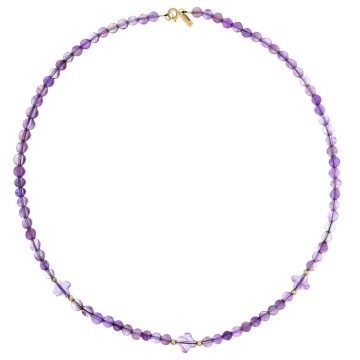 Colier Cross Amethist din AUR 14K și Ametist - Img 2