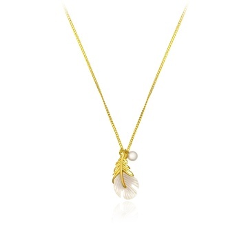 Colier din argint 925 Gold Feather