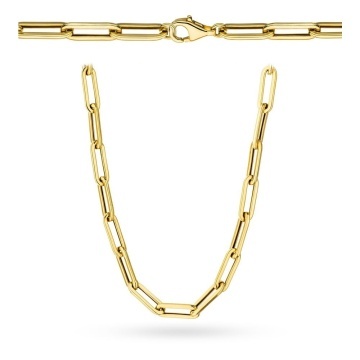 Colier din Aur 14k cu Zale Ovale, 45 cm - Img 2