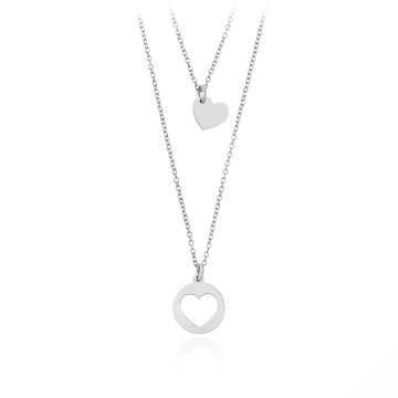Colier Double Love din argint 925 cu inimioare