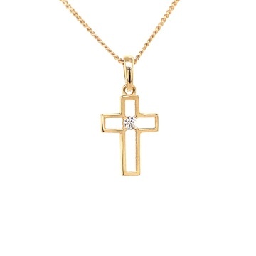Cruce cu Zirconiu din Aur 14K