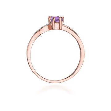 Inel Aur 14K cu Ametist 0.50 ct si Diamante Naturale 0.03 ct - Img 10