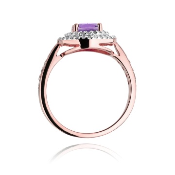Inel Aur 14K cu Ametist 0.90 ct si Diamante Naturale 0.37 ct - Img 10
