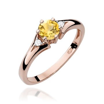 Inel Aur 14K cu Citrin 0.50 ct si Diamante Naturale 0.03 ct - Img 8