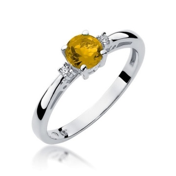 Inel Aur 14K cu Citrin 0.50 ct si Diamante Naturale 0.03 ct - Img 4